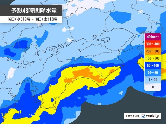 明日17日は高知県でも再び警報級の大雨のおそれ(気象予報士 川越 絵里子 2025年07月16日)