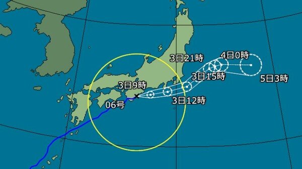 【台風6号】気象庁が全般気象解説情報 太平洋側で猛烈な雨の見込み 関東甲信では200ミリも