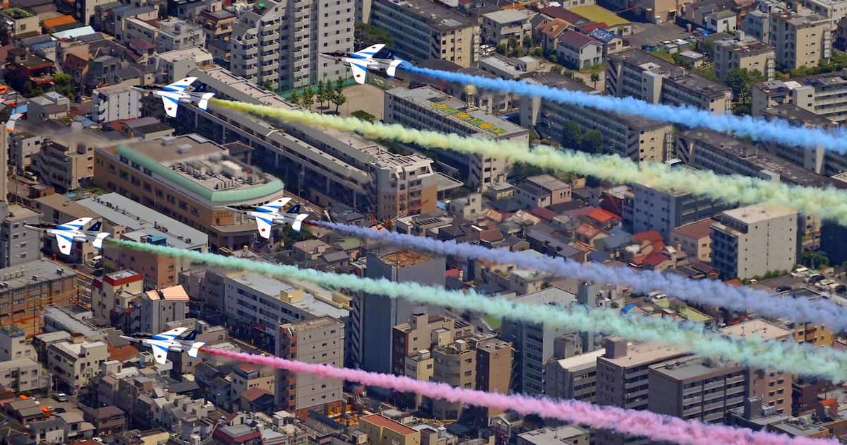 ブルーインパルスが徳島と奈良で10年ぶり飛行 令和8年度の予定発表、東京マラソンは初