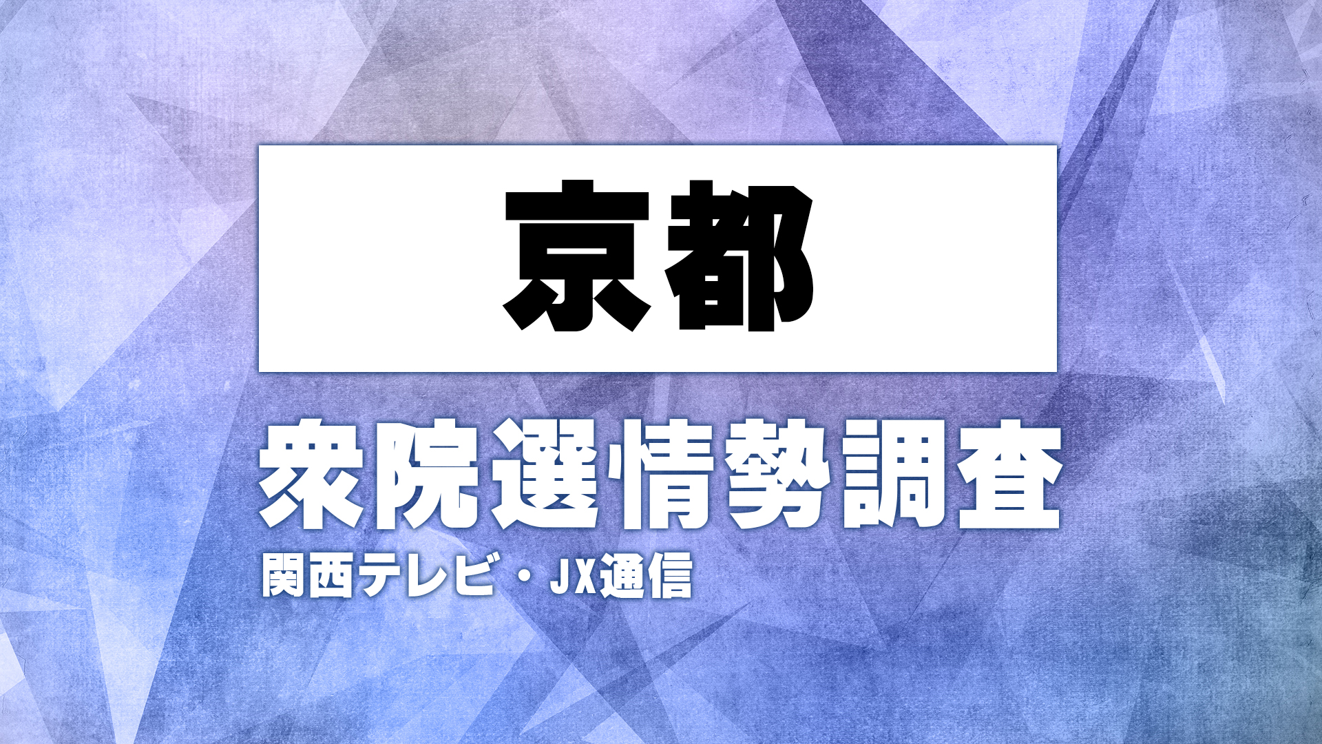 【序盤調査】京都の激戦区の情勢は 関西テレビ・JX通信 衆院選情勢調査【衆院選】