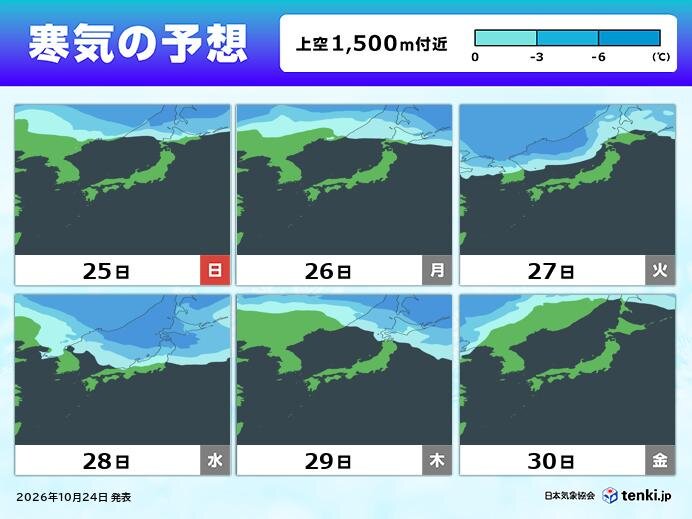 28日頃は北海道の平野部で雪 全国的に気温が急降下 冬用タイヤの準備は計画的に