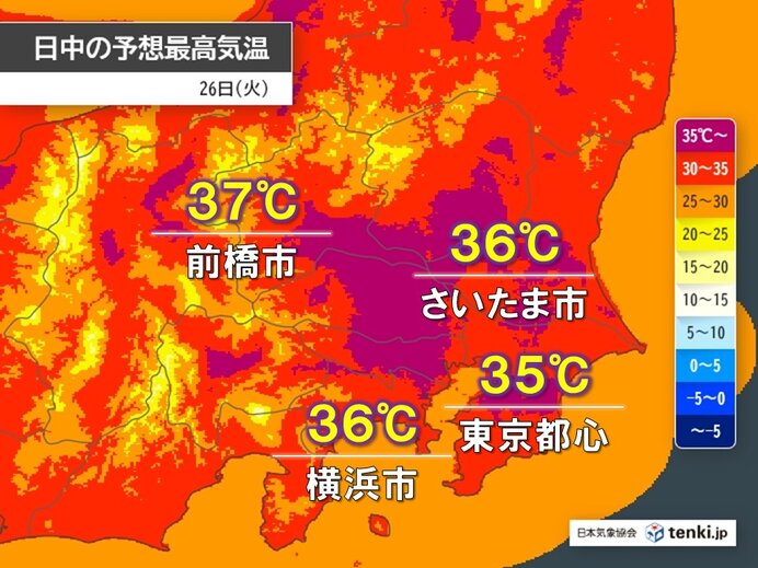 関東の猛烈な残暑 28日(木)と29日(金)は一時的に収まるも月末はまた猛暑