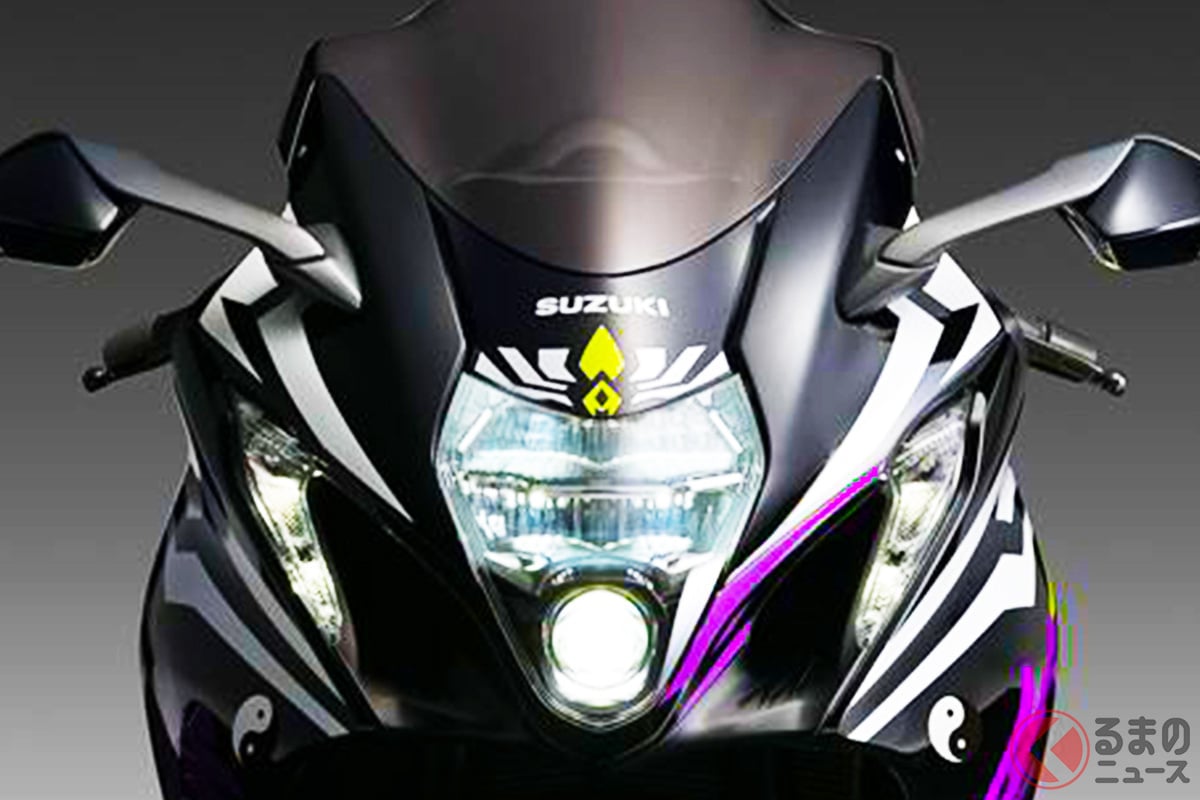 スズキ「“新”ハヤブサ」発表！ “最速”誇る「メガスポーツバイク」が“めちゃド派手”デザイン採用！ 超絶カスタムで「ストリートファイター仕様」に進化した“Hayabusa Tuned by JURI”市販へ！
