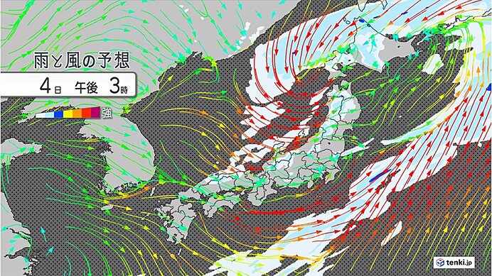 4日は各地で風が強まる 北陸・東北・北海道は警報級の暴風の恐れ 交通の乱れに注意