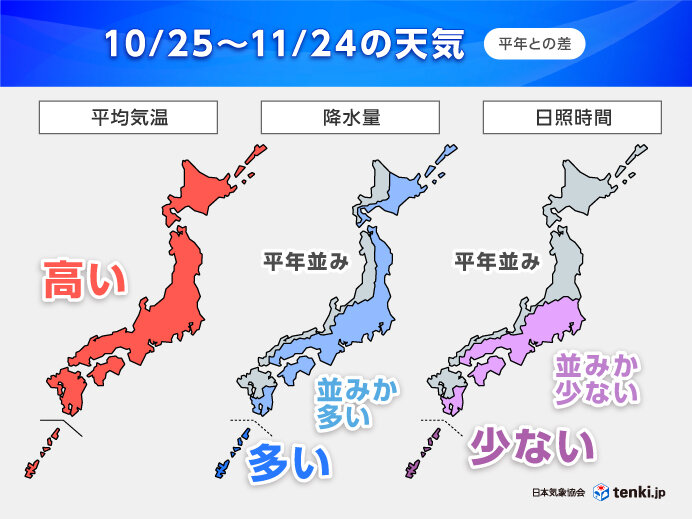 この先1か月も全国的に高温傾向 寒気は一時的で季節の進みはゆっくり 1か月予報
