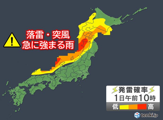 12月1日 北海道～北陸は雷雨注意 関東以西は大体晴れるが西日本中心に黄砂飛来か