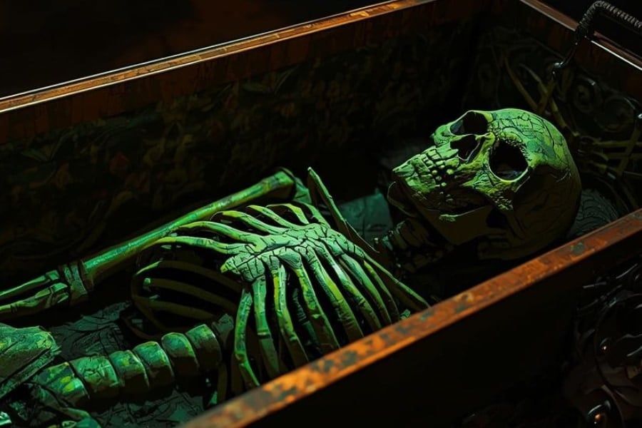 銅の棺で発見された「緑色のミイラ」の謎、40年ぶりに解明