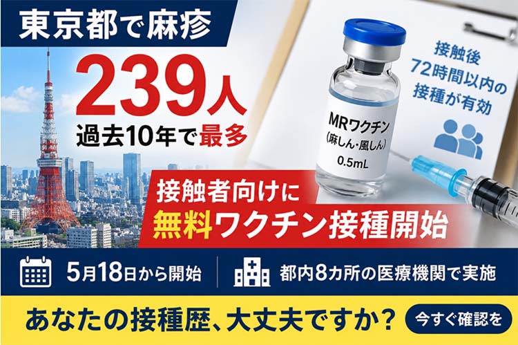 東京都ではしか239人、過去10年で最多 無料ワクチン接種開始も「騒ぎすぎ」の声、その見方は正しいのか