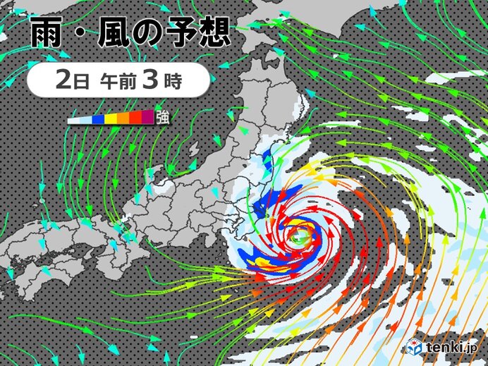 台風9号 関東に接近へ 今日1日夜～明日2日朝にかけて風・雨強まる 横殴りの雨も