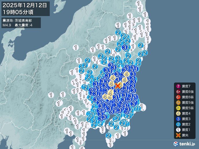 茨城県、栃木県、埼玉県などで震度4の地震 津波の心配なし