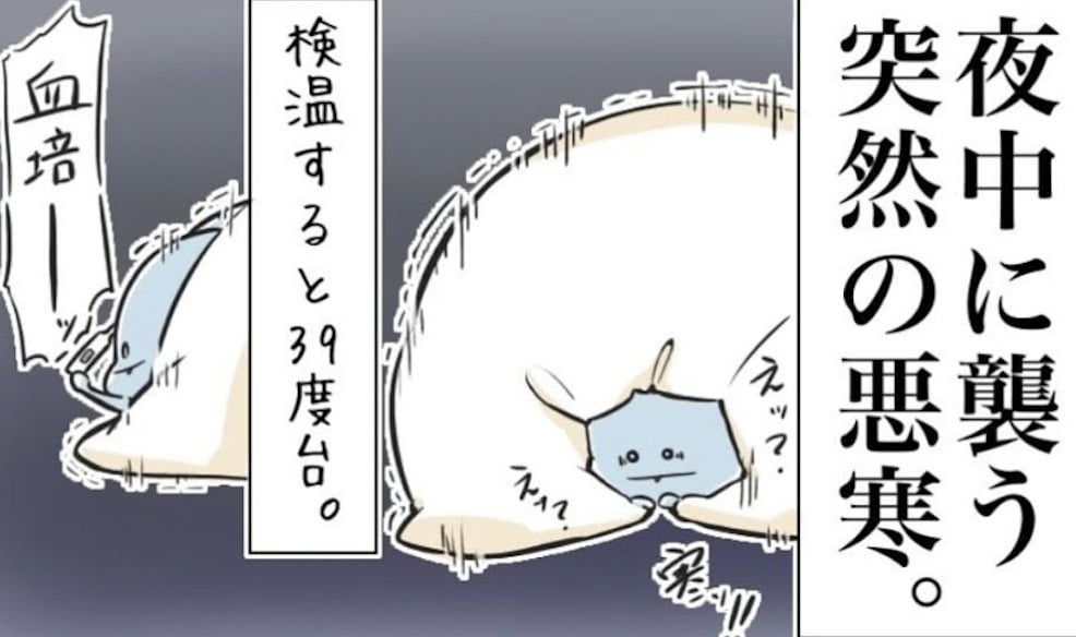 【漫画】新型コロナワクチン接種したら、夜中に悪寒＆高熱が！ つらすぎる体験に「地獄の副反応を思い出した」