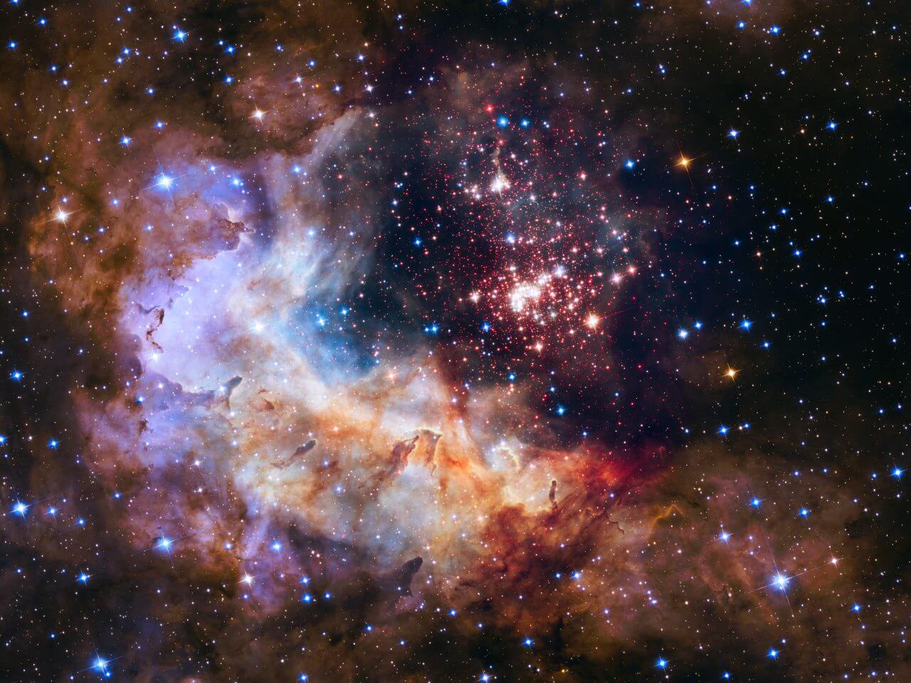 打ち上げ花火のような美しさ ハッブル宇宙望遠鏡が観測した星団「ウェスタールンド2」