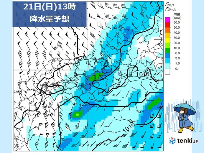 明日21日 近畿は広く雨で激しい雨や雷雨になる恐れ 急な強い雨 落雷 突風に注意
