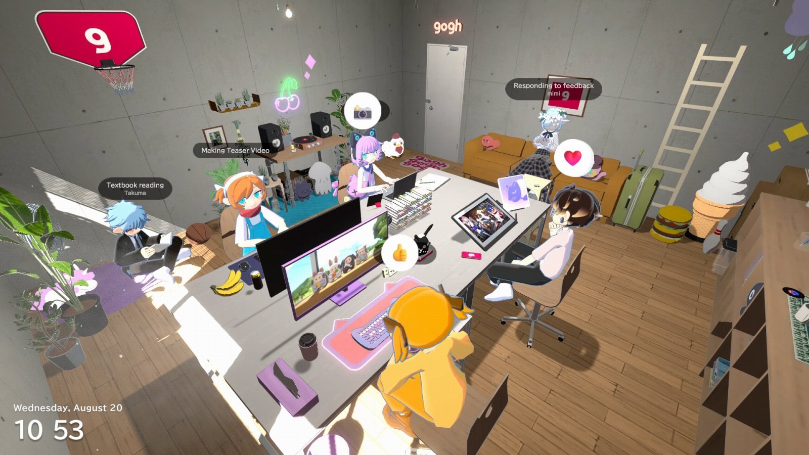 お好みアバターで作業集中アプリ『gogh: Focus with Your Avatar』Steam版、大型アプデで「マルチプレイ機能」実装へ。みんなで黙々作業＆ゆるく繋がれる