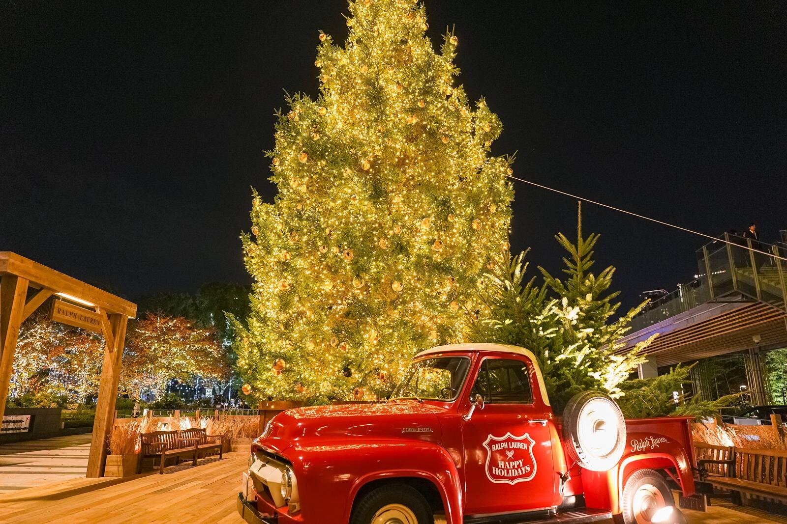 東京ミッドタウン「ラルフ ローレン」のクリスマスイベント、もみの木ツリー＆ポロベアの写真スポットなど