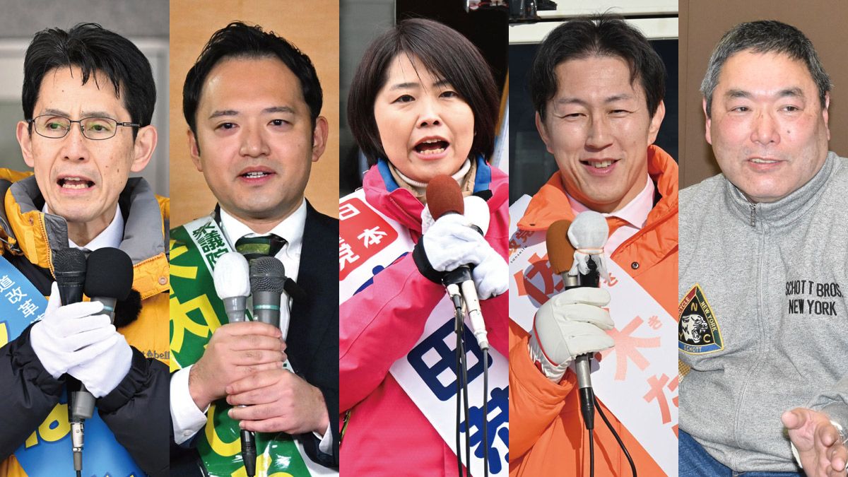 衆院選岩手1区、終盤の情勢 階猛、米内紘正、吉田恭子、佐々木大成、小笠原勇治の5氏が争う