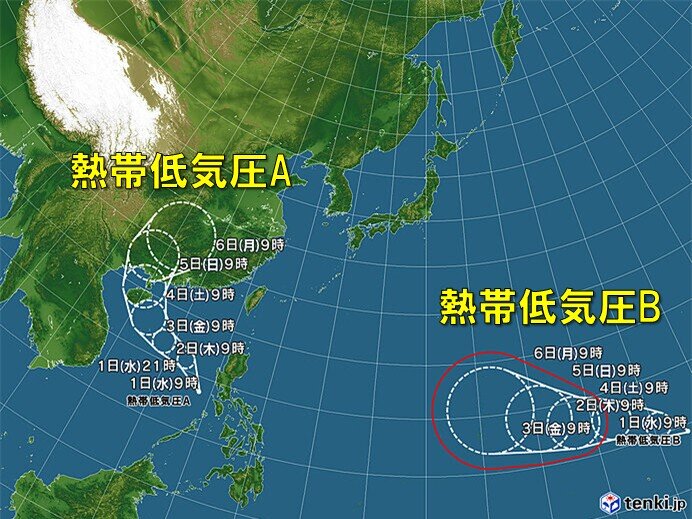 新たにダブル台風発生へ 7月上旬は台風が列島に接近の可能性 今後の動向に警戒
