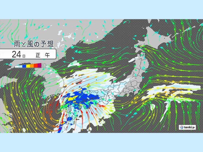 今日24日は西日本で警報級の大雨 明日25日は東～北日本に大雨の範囲が広がる