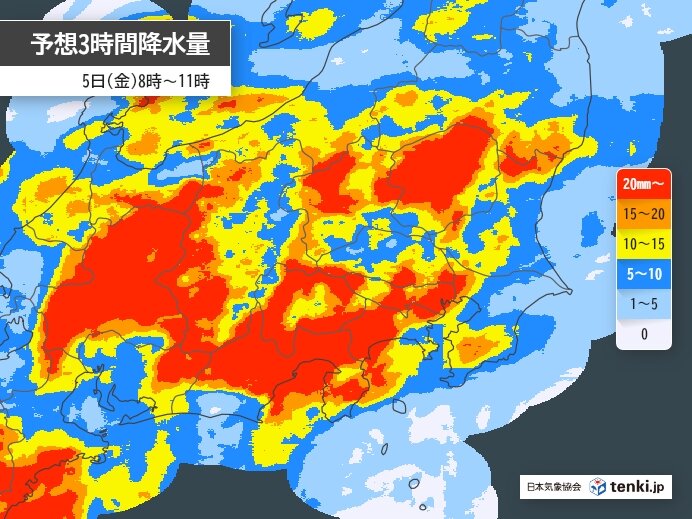 明日5日は関東に台風15号が最接近で大雨ピーク 交通機関の乱れなど注意