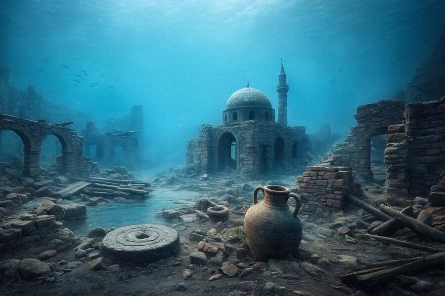 キルギスの湖に沈んだ「中世の都市遺跡」を発見｜ニフティニュース