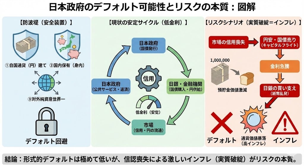 日本国債がデフォルトする可能性はあるか？