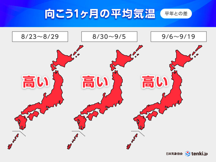 9月も残暑が長引く 東北から九州・沖縄は「10年に一度の高温」予想 1か月予報
