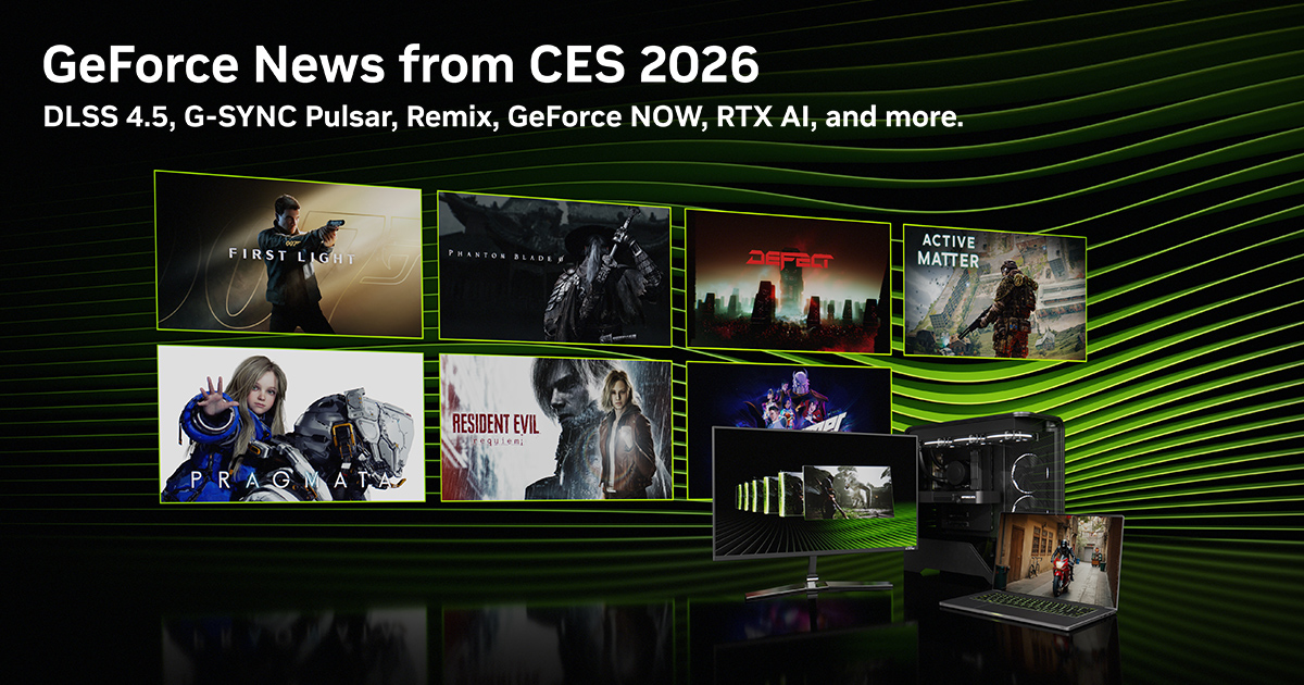GeForce @ CES 2026: NVIDIA DLSS 4.5 を発表、250 以上の DLSS マルチ フレーム生成ゲームとアプリが現在利用可能、G-SYNC Pulsar ゲーミング モニターが今週利用可能など、その他多数
