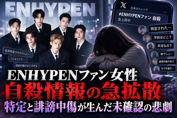 ENHYPENファン女性 自殺情報の拡散 特定と誹謗中傷が生んだ未確認の悲劇