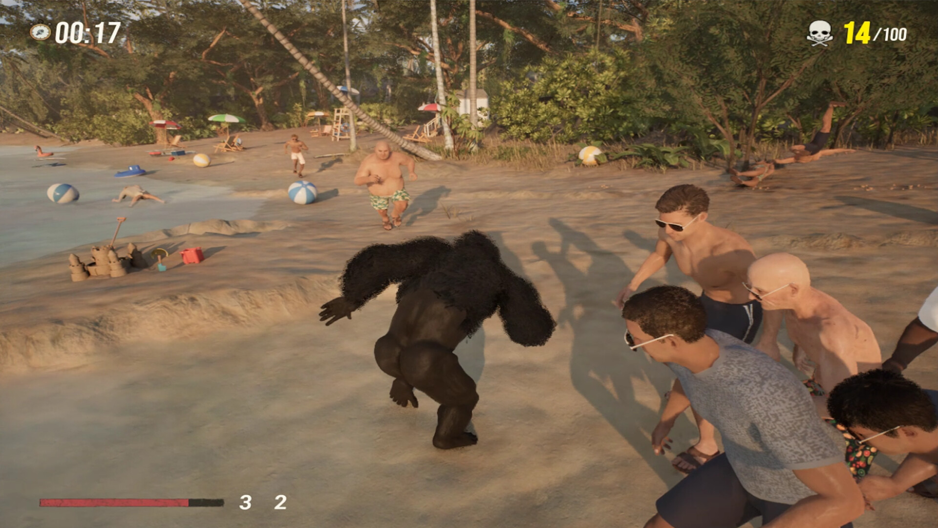 ゴリラになって100人の男たちと戦うゲーム『Gorilla Vs 100 Men』がついに発売