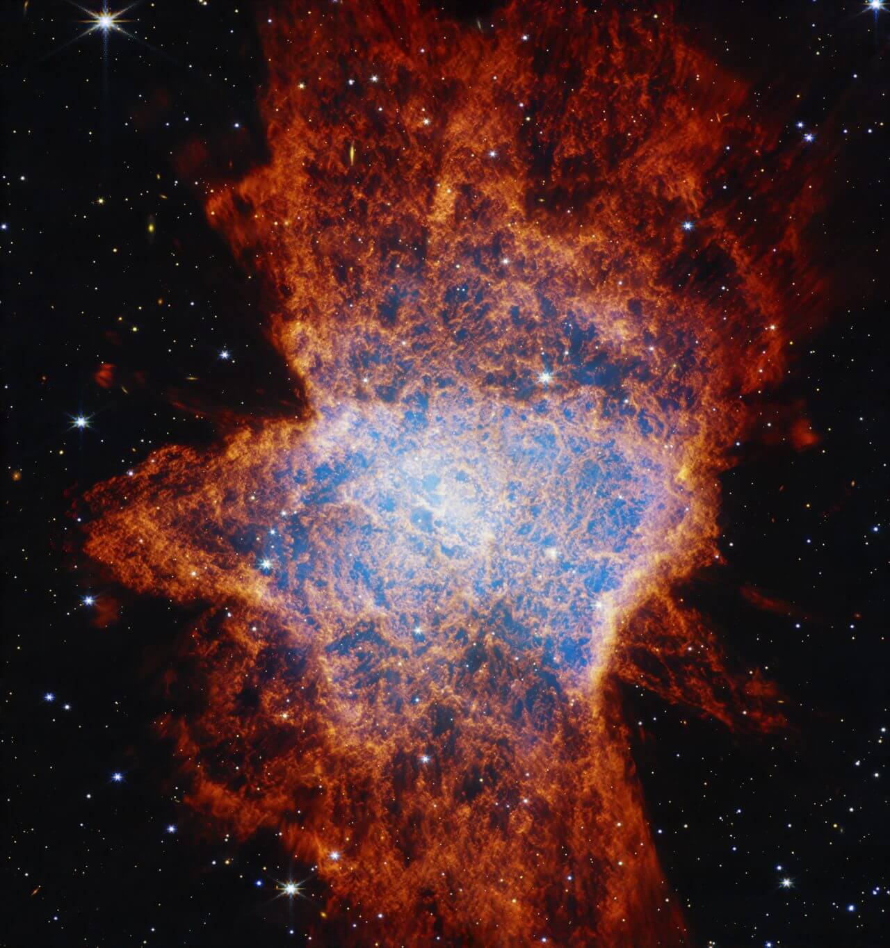 ジェームズ・ウェッブ宇宙望遠鏡が観測した複雑な形の惑星状星雲「NGC 6072」