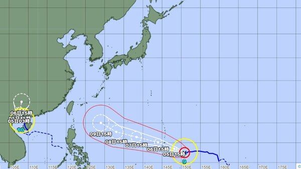【台風情報】ダブル台風の進路予想は 台風9号は「猛烈」な勢力に 沖縄では来週後半、影響を受ける見通し 台風10号は6日午後3時までに熱帯低気圧に変わる見込み