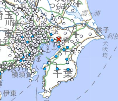 【速報】千葉県北西部で地震 Ｍ４・２ 千葉市中央区や船橋市などで最大震度２