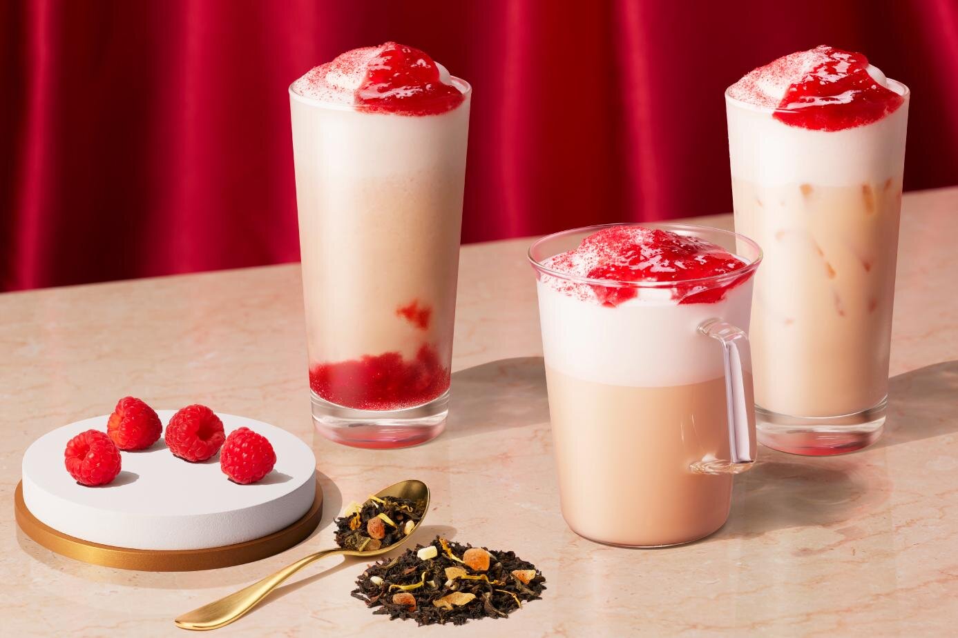 スターバックス ティー ＆ カフェ冬限定「ジョイフルメドレー」甘酸っぱいラズベリーのティー ラテなど