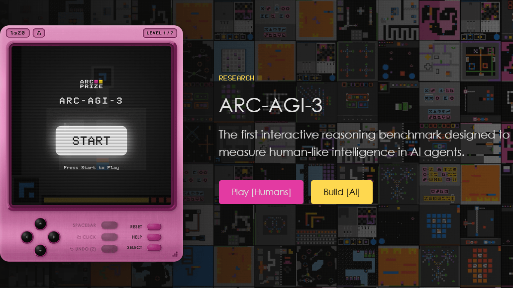 AIの知能をルール不明のゲームで測定する「ARC-AGI-3」が登場、AIはまだクリアできないが人間には100％クリアできるゲームを実際にプレイ可能