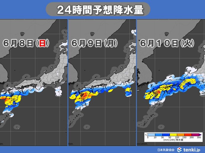 週明けは続々と梅雨入りへ 明日8日は九州で激しい雨 10日にかけて大雨災害に警戒