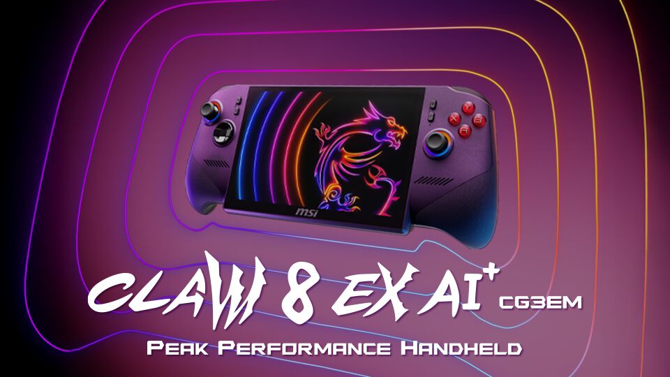 MSIのポータブルゲーミングPC“Claw 8 EX AI+ Handheld”が発表。優れた電力効率を維持しながら、AAAタイトルを快適にプレイ可能