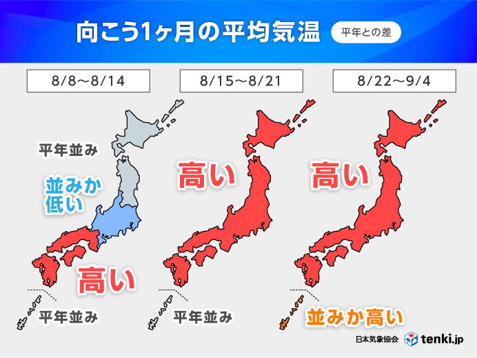 お盆は関東・東北で平年より低い気温に 西日本は猛暑続く 1か月予報
