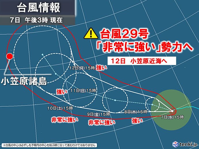 台風29号は発達しながら北上へ 三連休は広く秋晴れ 季節外れの暑さも