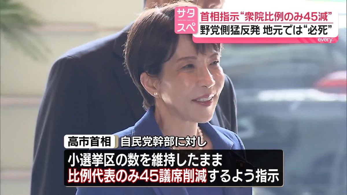 【野党が猛反発】比例のみ45削減…高市総理が指示 今国会に提出の方針