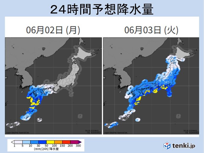 2日(月)～3日(火)は西・東日本の太平洋側を中心に大雨か 梅雨入り前でも備えを