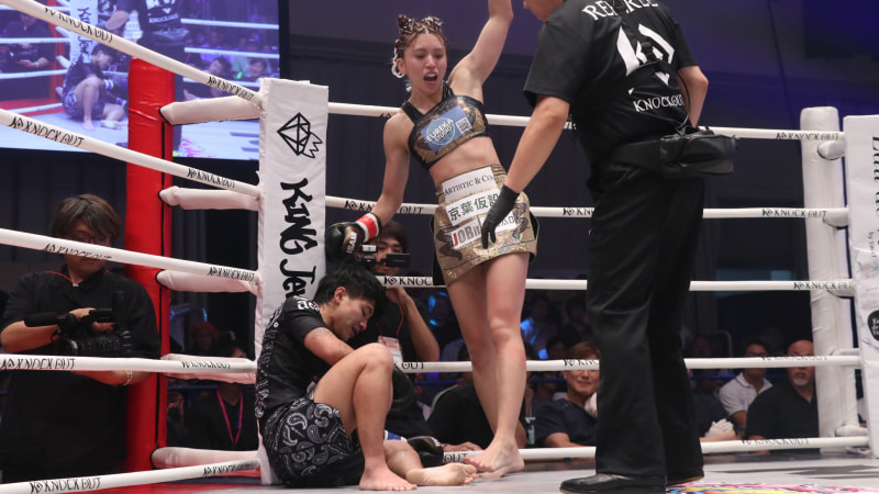 【KNOCK OUT】ぱんちゃん璃奈、強豪アムを顔面ヒザ蹴りKO！ラストイヤー初戦は激勝