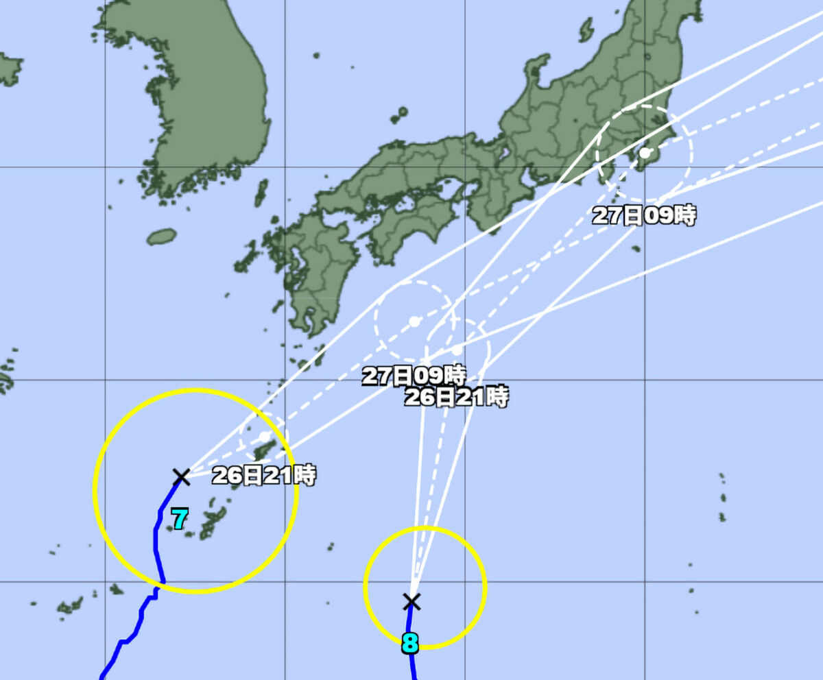【台風7号】近畿地方、最接近は27日昼過ぎ～夕方の見通し 再び強まる雨、土砂災害に厳重警戒