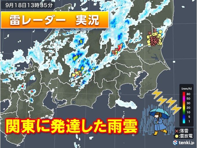 関東に発達した雨雲 夕方からの帰宅時間は都心もゲリラ豪雨か 地下への浸水注意