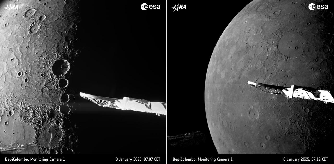 惑星探査機｢ベピ・コロンボ｣、最後のスイングバイで撮影した水星のクレーター