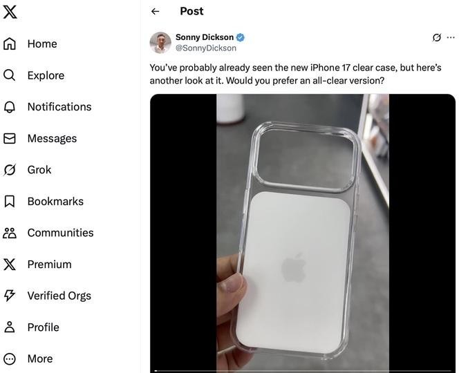 iPhone 17 Pro向けの純正クリアケース、久々にデザイン刷新か