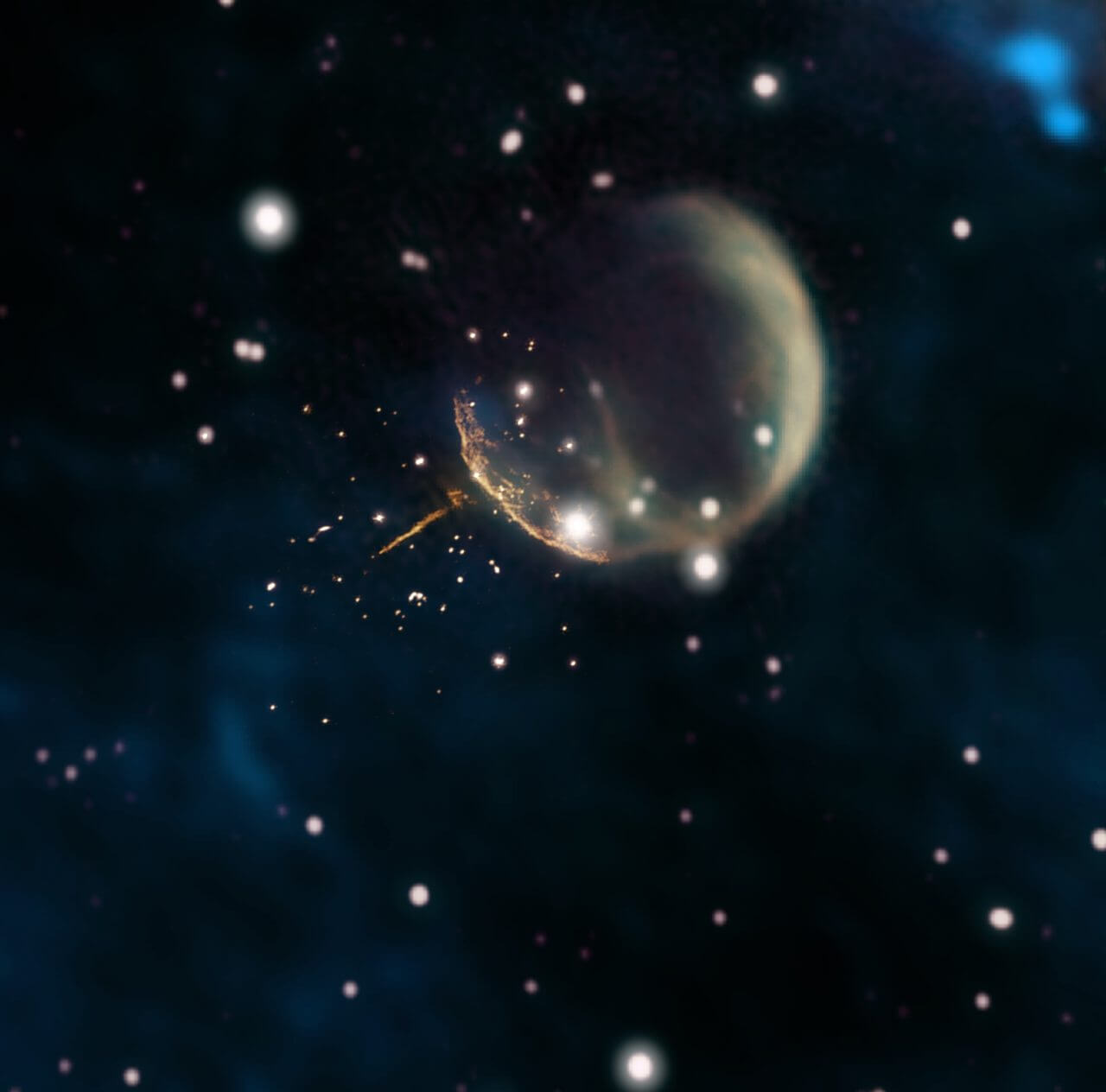 飛び出したパルサーが痕跡を残す“カシオペヤ座”の超新星残骸「CTB 1」