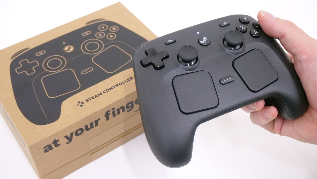 Steam公式ゲームパッド・コントローラー「Steam Controller」実物レビュー、実際に触って使ってみるとこんな感じ