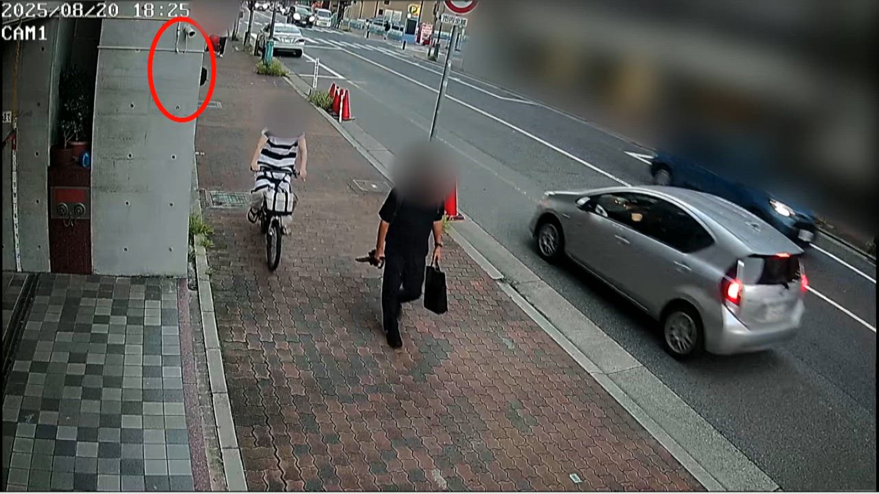 【独自】後をつけるように歩く姿がはっきりと… 谷本将志容疑者（35）が事件当日、被害女性の勤務先近くの防犯カメラ映像に映る
