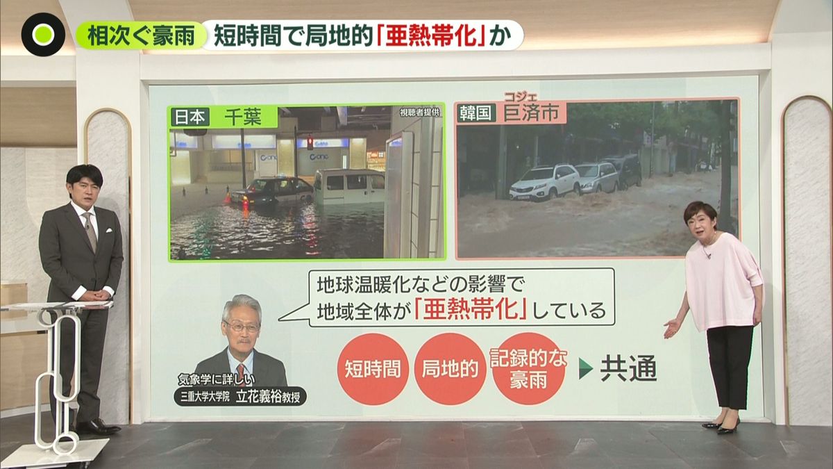 「過去の常識は通用しない」千葉と韓国の豪雨、専門家が指摘する“亜熱帯化”という共通の背景（2026年8月20日掲載）｜日テレNEWS NNN