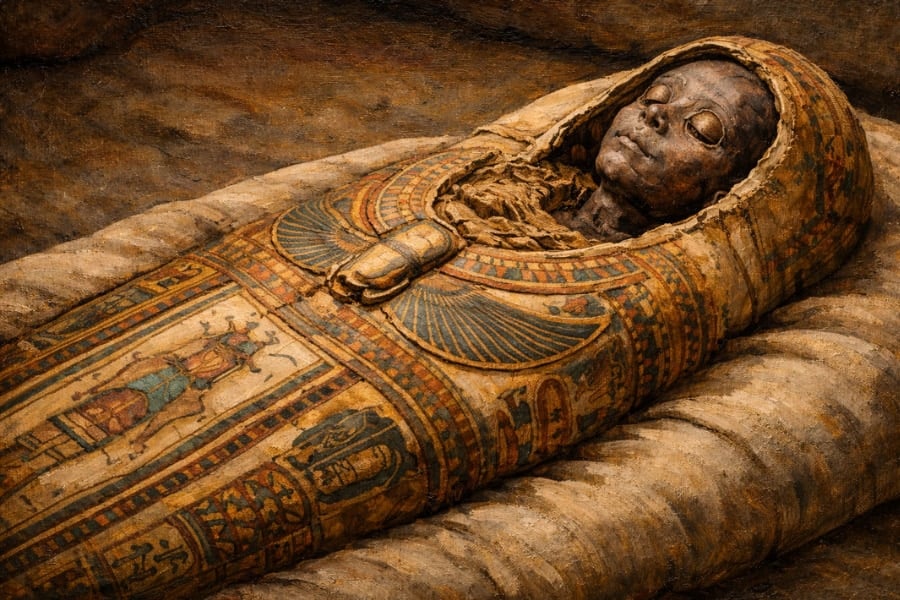 2000年前の「子供のミイラ」をスキャンした結果ーー胸の上に「謎の物体」を発見